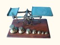English balance with bell weights