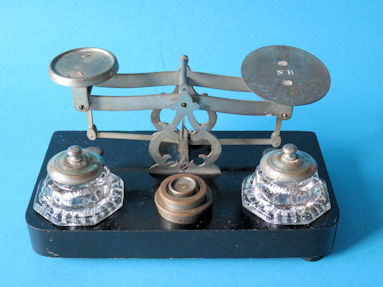 letter scale with inkstand, maker Narcisse Briais