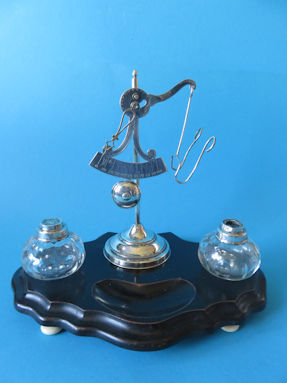 inkstand with letter scale, maker unknown