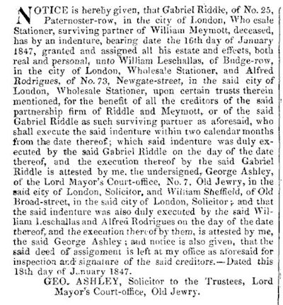 confirmation Riddle granted and assigned all property to two curators